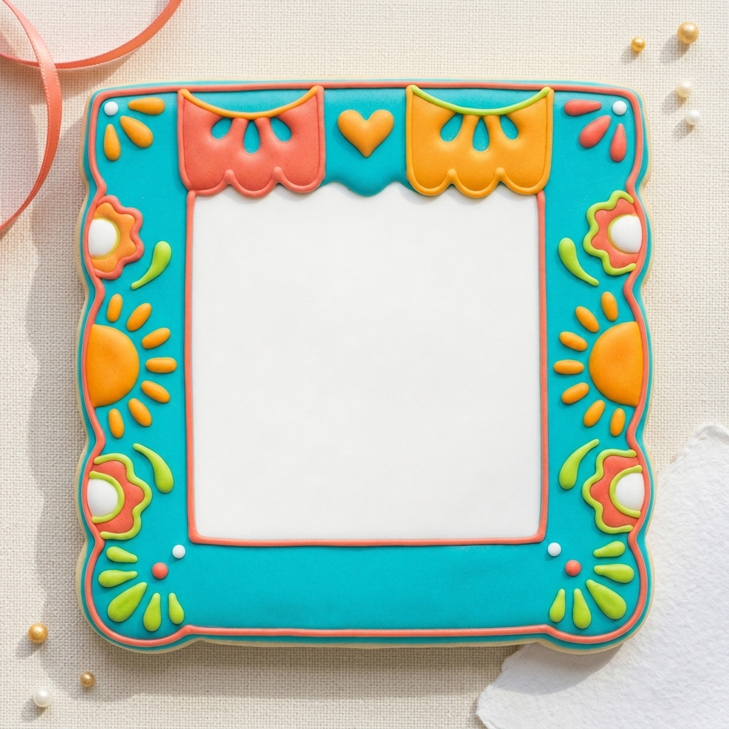 Cinco de Mayo Papel Picado Frame Cookie Cutter, 3D Printed Birthday Party Cutter