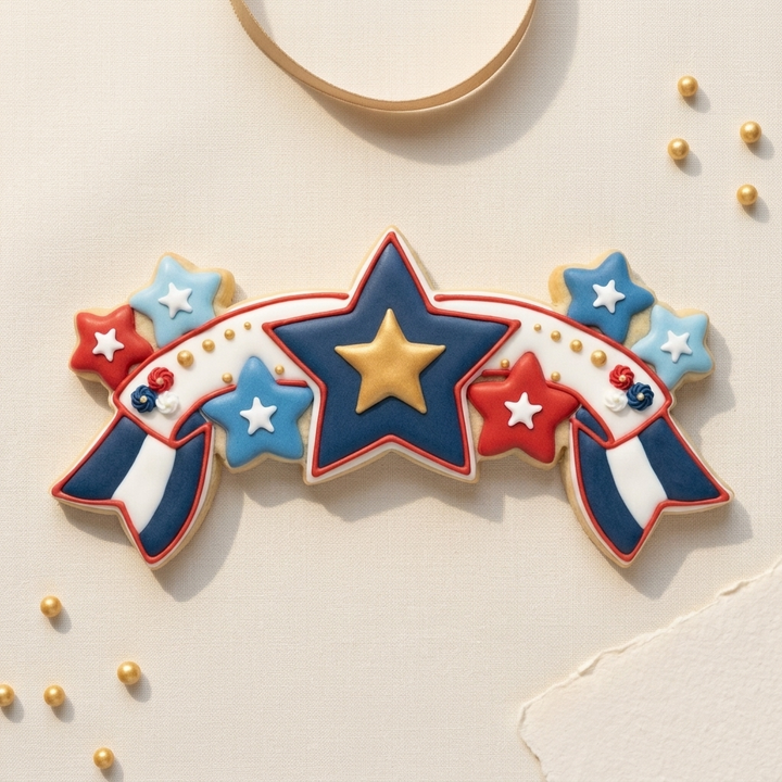 Juneteenth Star Garland Cookie Cutter, 3D Printed Birthday Party Cutter