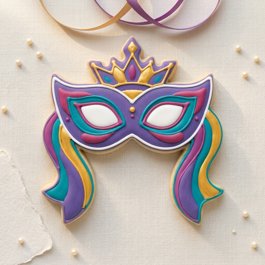 Purim Crown Mask Cookie Cutter, 3D Printed South Asian Festival Cutter
