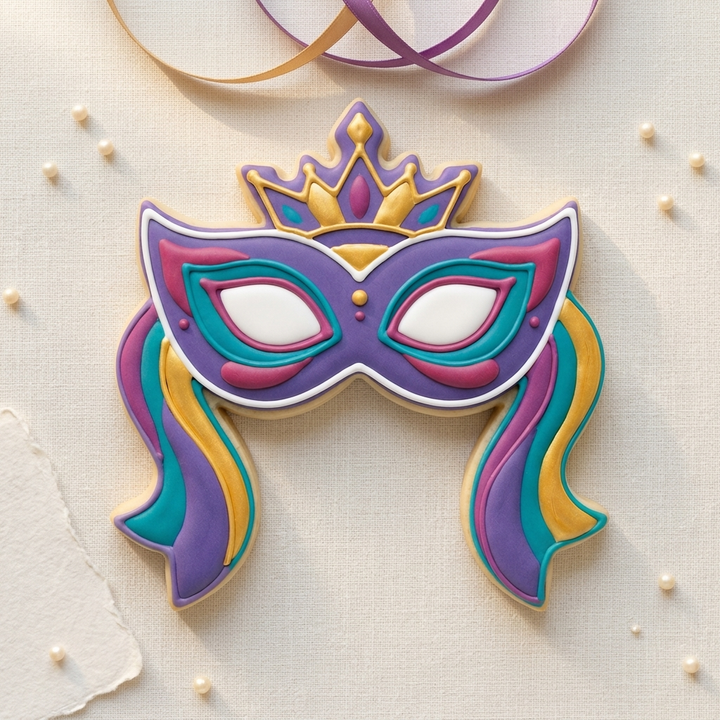 Purim Crown Mask Cookie Cutter, 3D Printed South Asian Festival Cutter