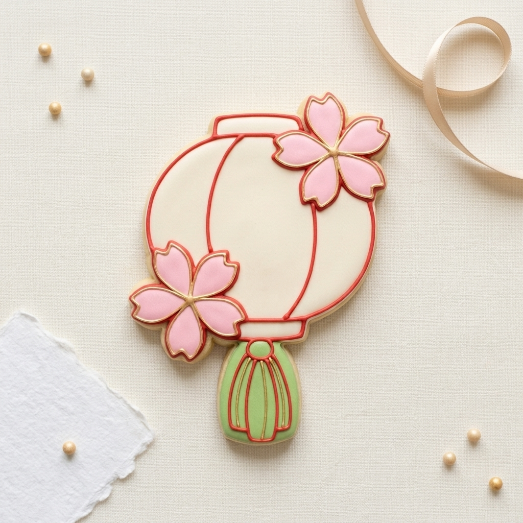 Hanami Sakura Lantern Cookie Cutter, 3D Printed Food Theme Cutter