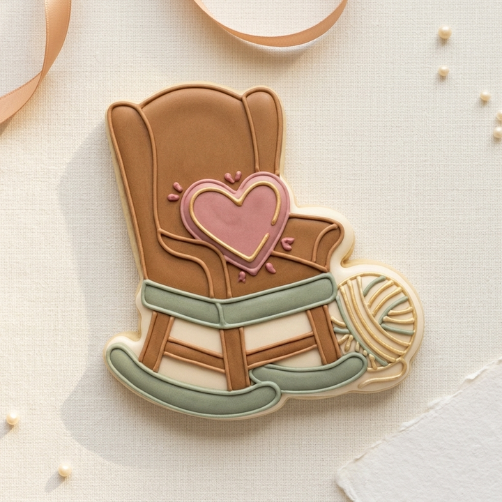 Grandparents Day Rocking Chair Heart Cookie Cutter, 3D Printed Family Gift Cutter