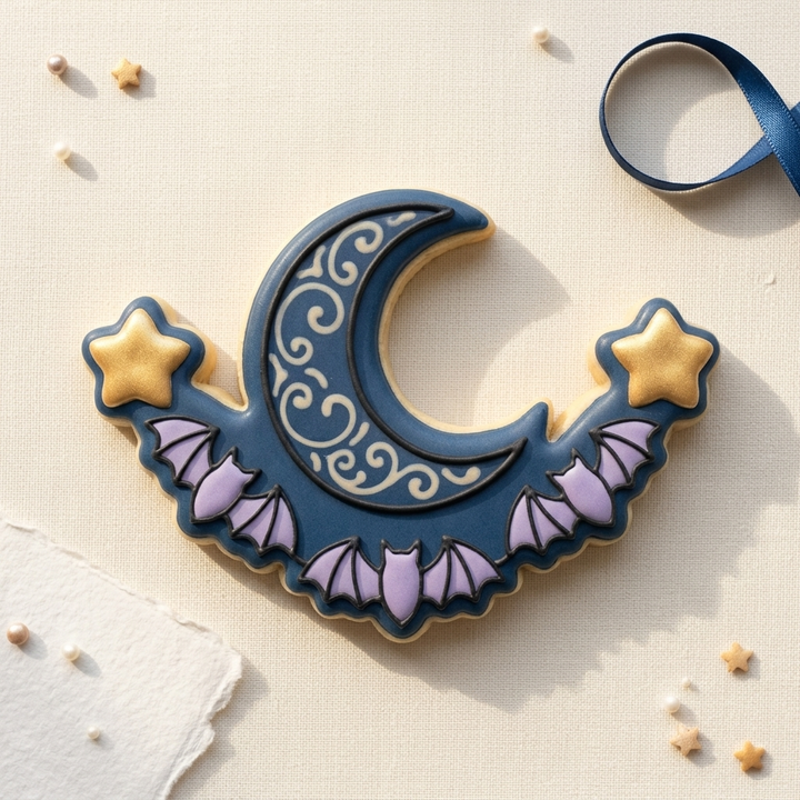 Bat Moon Garland Cookie Cutter, 3D Printed Halloween Cutter