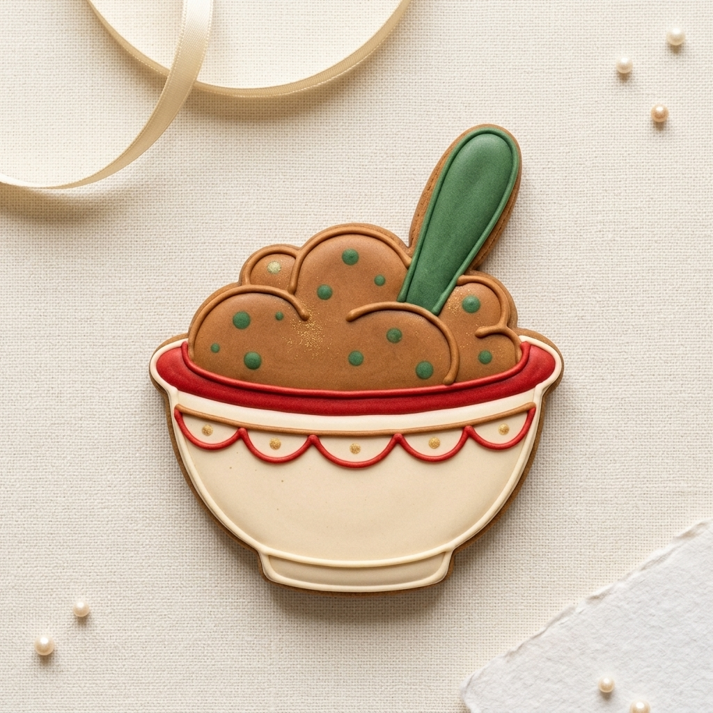 Gingerbread Mixing Bowl Cookie Cutter, 3D Printed South Asian Festival Cutter
