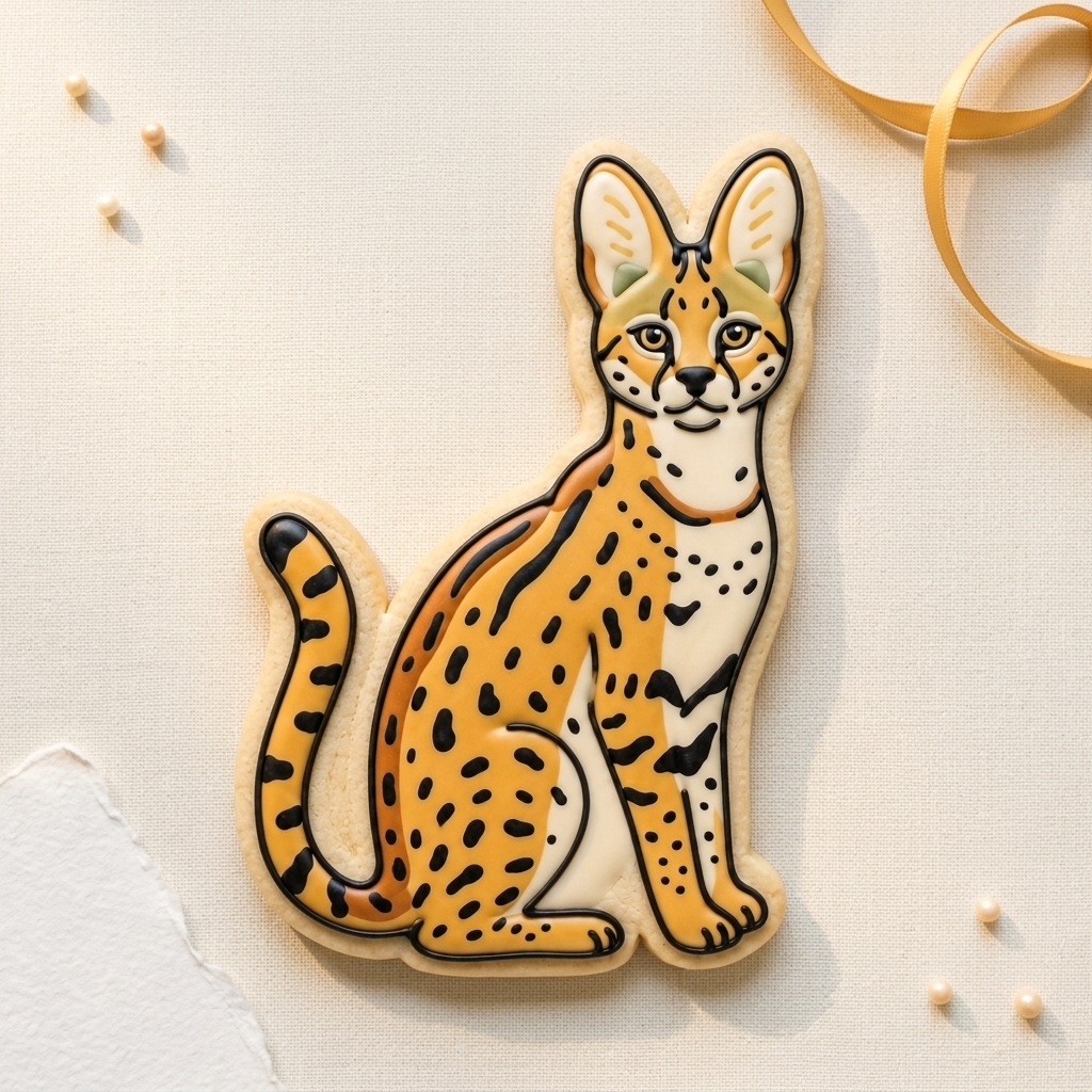 Serval Cat Cookie Cutter, 3D Printed Birthday Party Cutter