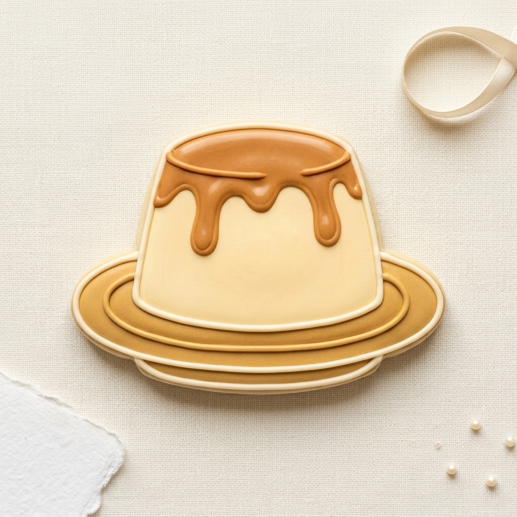 Flan Dessert Cookie Cutter, 3D Printed Food Theme Cutter
