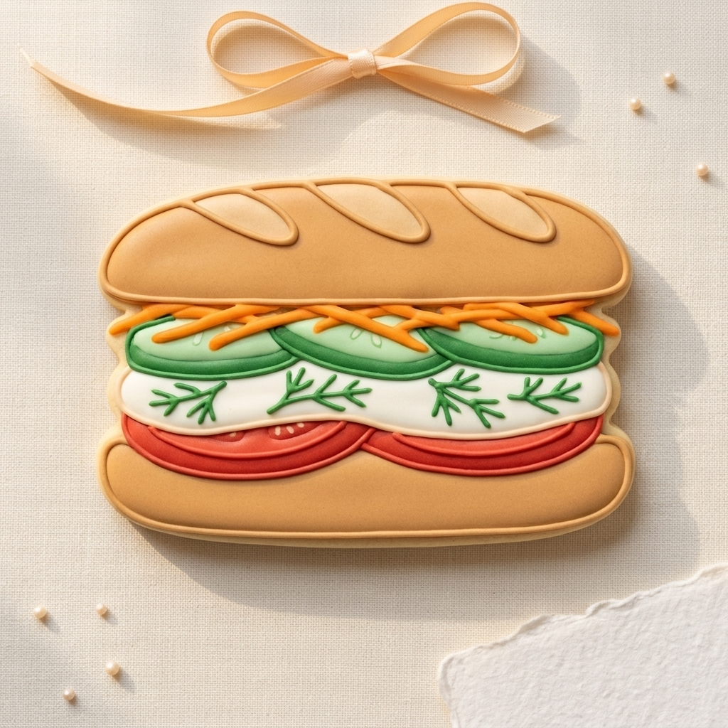 Banh Mi Sandwich Cookie Cutter, 3D Printed Food Theme Cutter