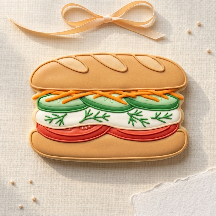 Banh Mi Sandwich Cookie Cutter, 3D Printed Food Theme Cutter