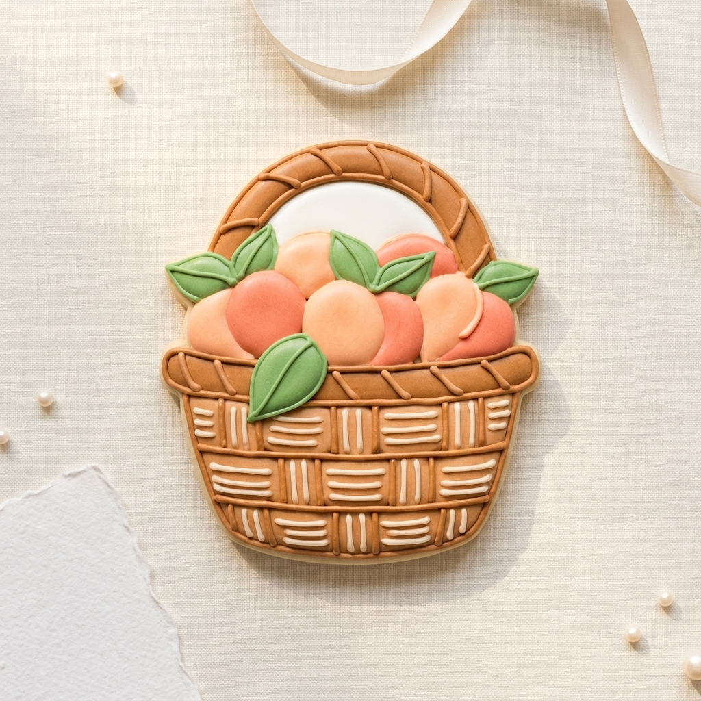 Peach Basket Cookie Cutter, 3D Printed Birthday Party Cutter