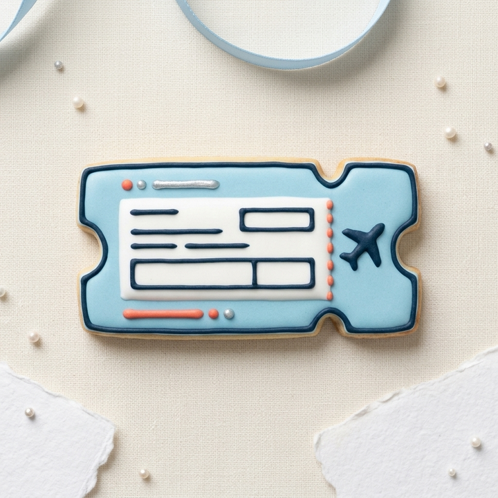 Airport Boarding Pass Plaque Cookie Cutter, 3D Printed Wedding Cutter