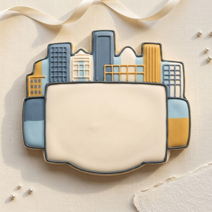 City Skyline Plaque Cookie Cutter, 3D Printed Birthday Party Cutter