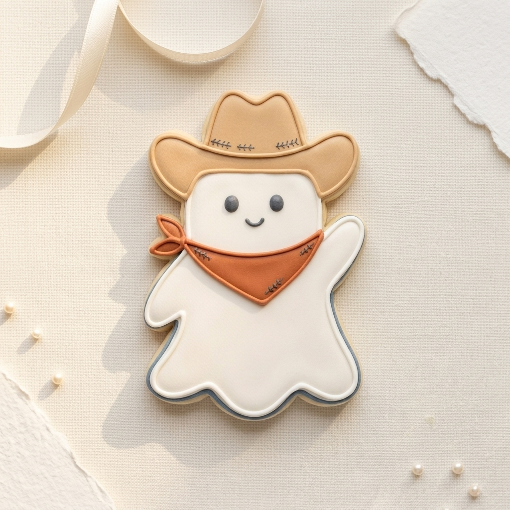 Cowboy Ghost Cookie Cutter, 3D Printed Halloween Party