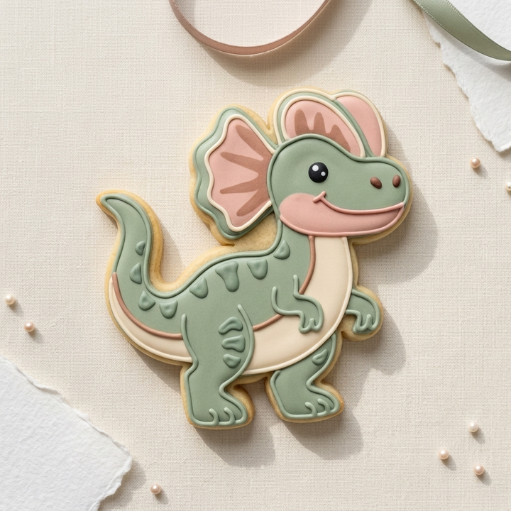 Dilophosaurus Dinosaur Cookie Cutter, 3D Printed Birthday Party Cutter