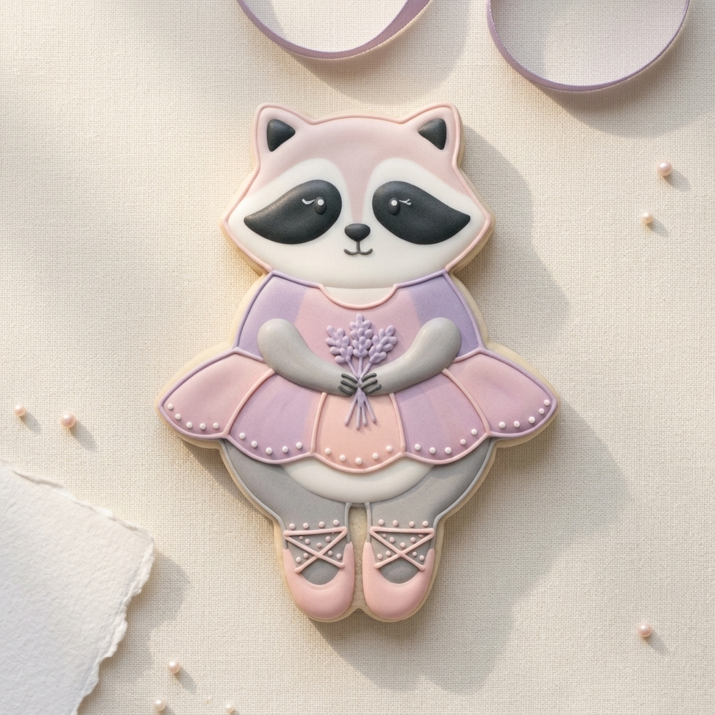 Ballerina Raccoon Cookie Cutter, 3D Printed Ballet Recital Design