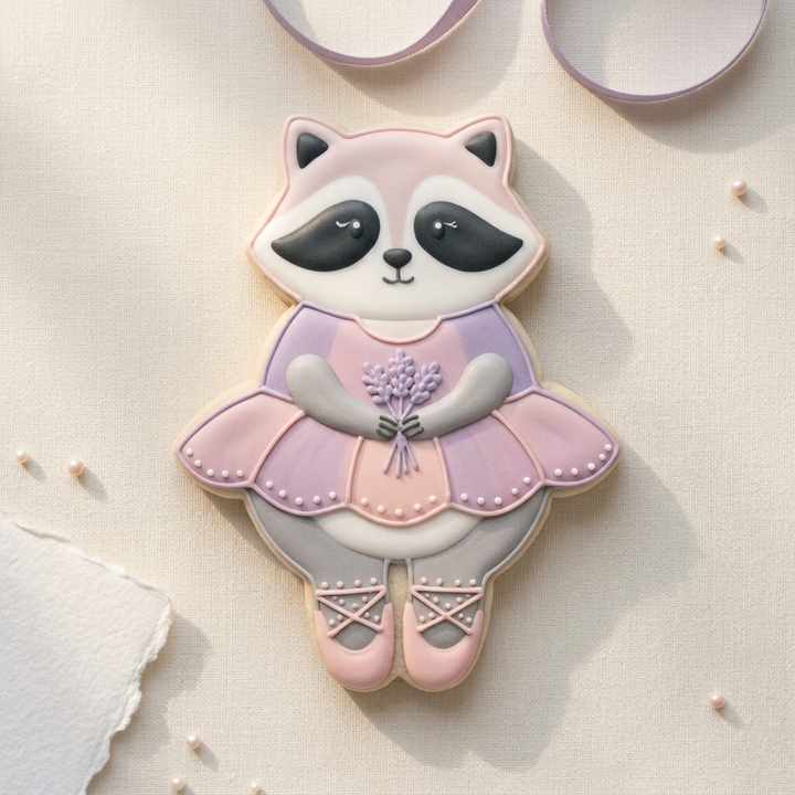 Ballerina Raccoon Cookie Cutter, 3D Printed Ballet Recital Design