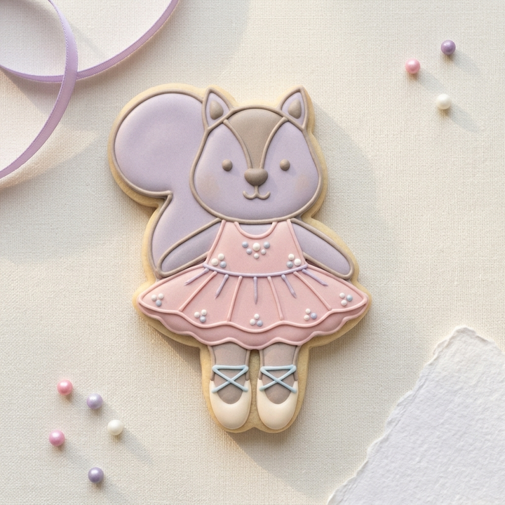 Ballerina Squirrel Cookie Cutter, 3D Printed Ballet Recital Design