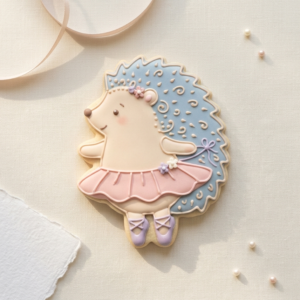 Ballerina Hedgehog Cookie Cutter, 3D Printed Ballet Recital Design