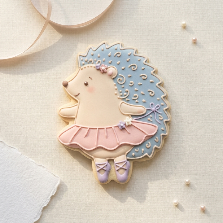 Ballerina Hedgehog Cookie Cutter, 3D Printed Ballet Recital Design