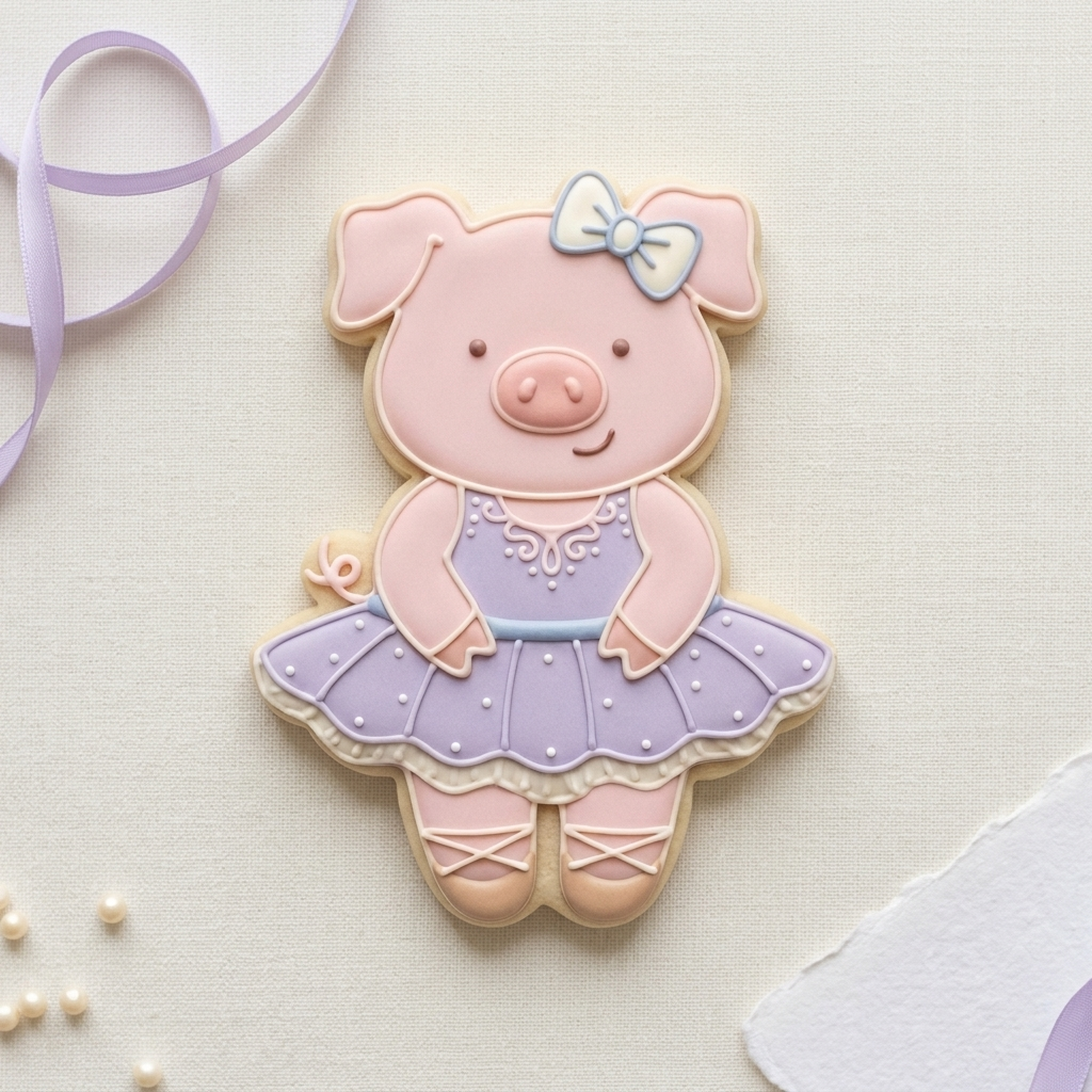 Ballerina Pig Cookie Cutter, 3D Printed Ballet Recital Design
