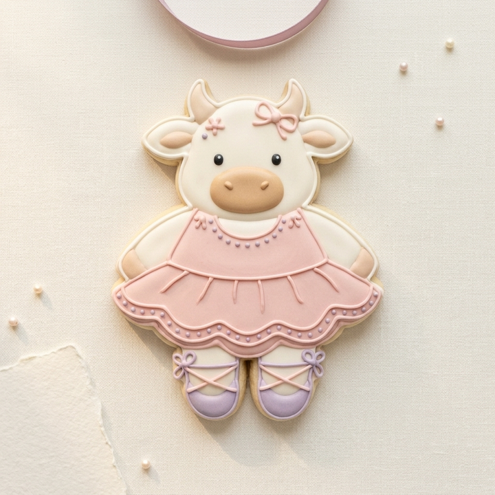 Ballerina Cow Cookie Cutter, 3D Printed Ballet Recital Design