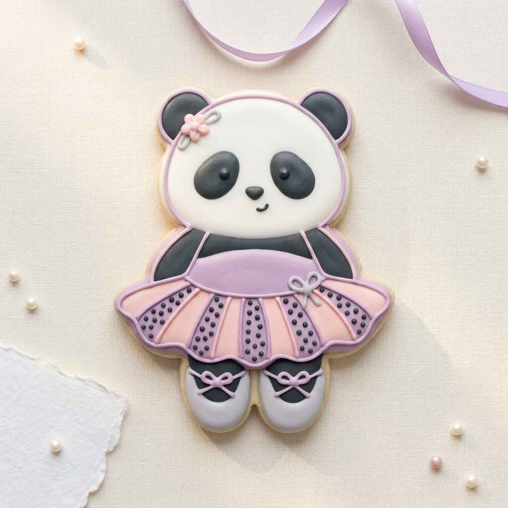 Ballerina Panda Cookie Cutter, 3D Printed Ballet Recital Design