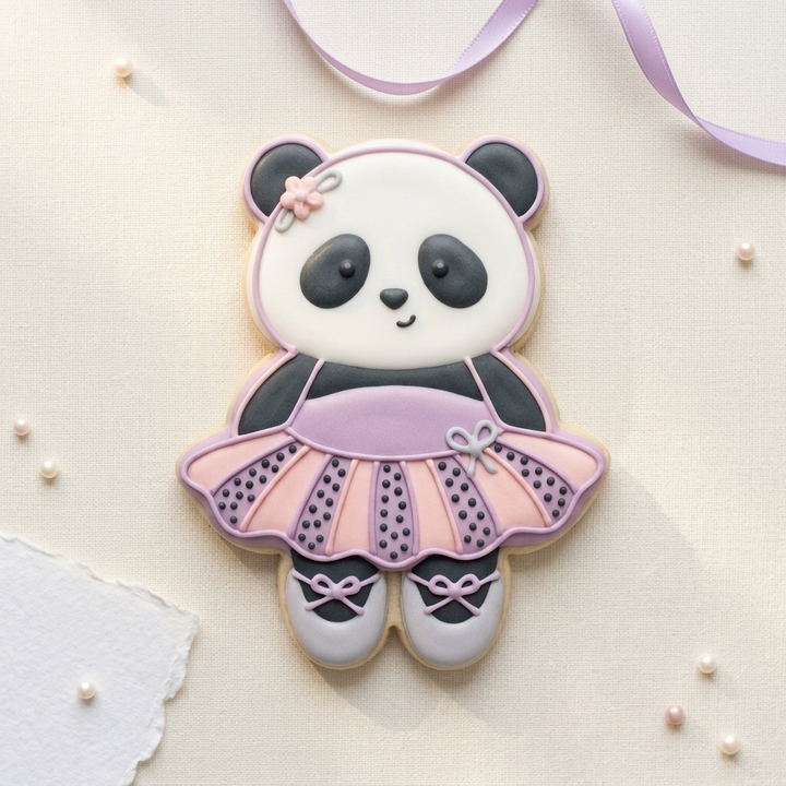 Ballerina Panda Cookie Cutter, 3D Printed Ballet Recital Design