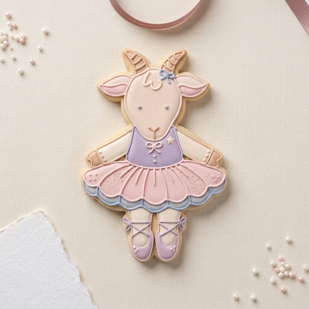 Ballerina Goat Cookie Cutter, 3D Printed Ballet Recital Design