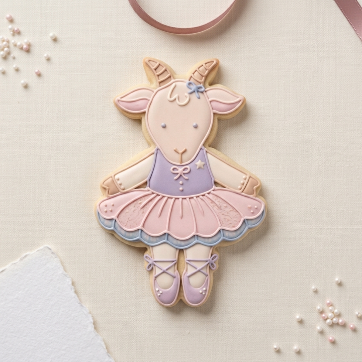 Ballerina Goat Cookie Cutter, 3D Printed Ballet Recital Design