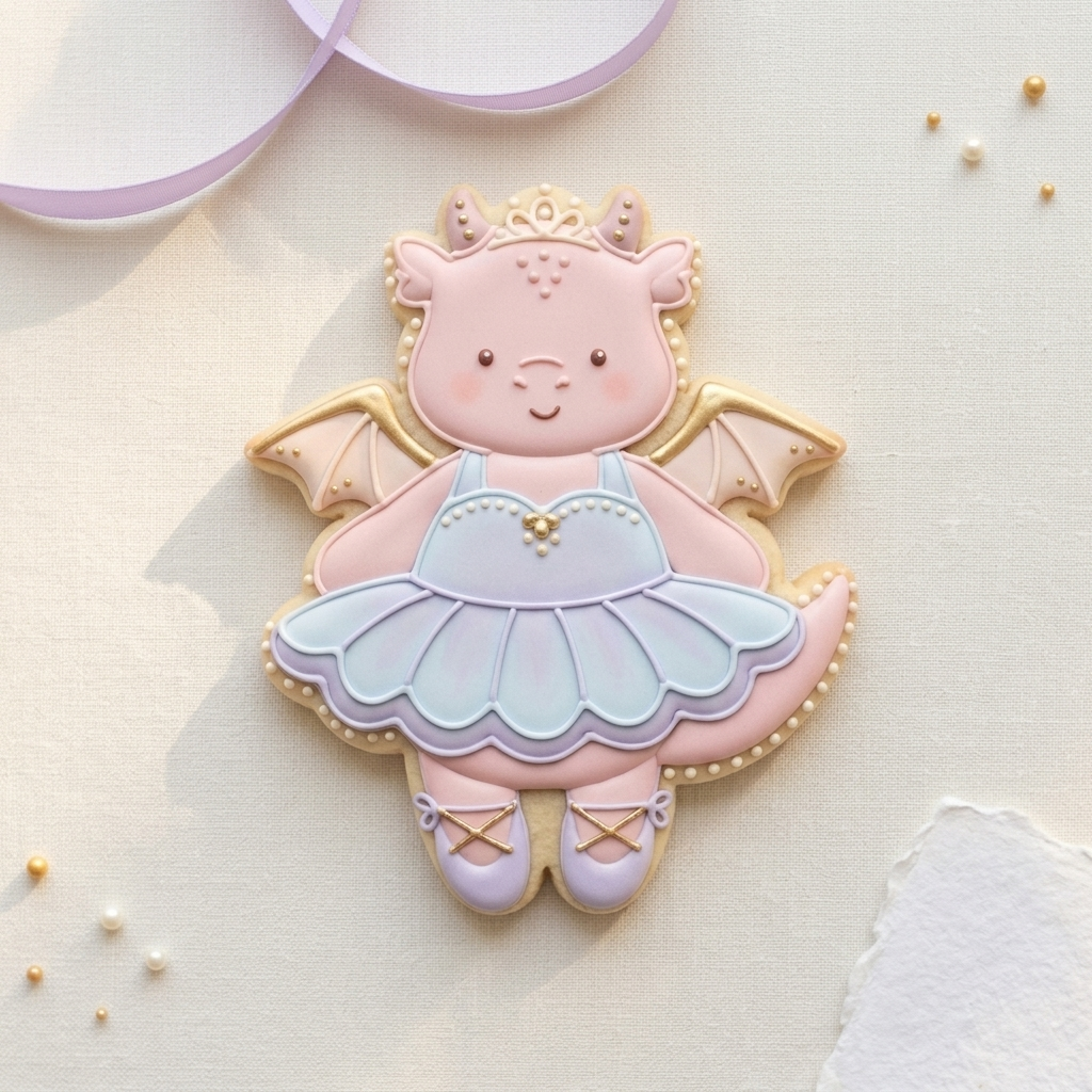 Ballerina Dragon Cookie Cutter, 3D Printed Fantasy Ballet Design