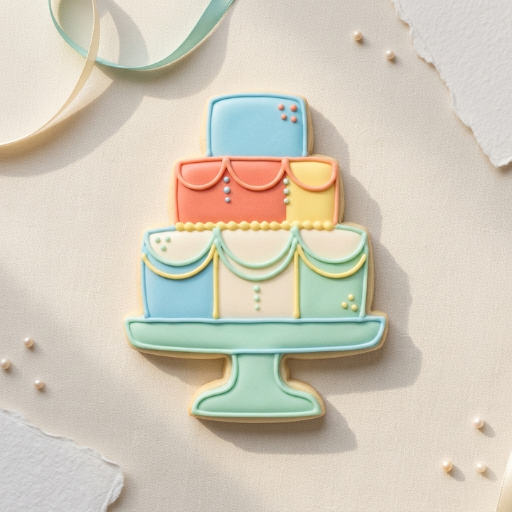 Birthday Cake On Stand Cookie Cutter, 3D Printed Birthday Design