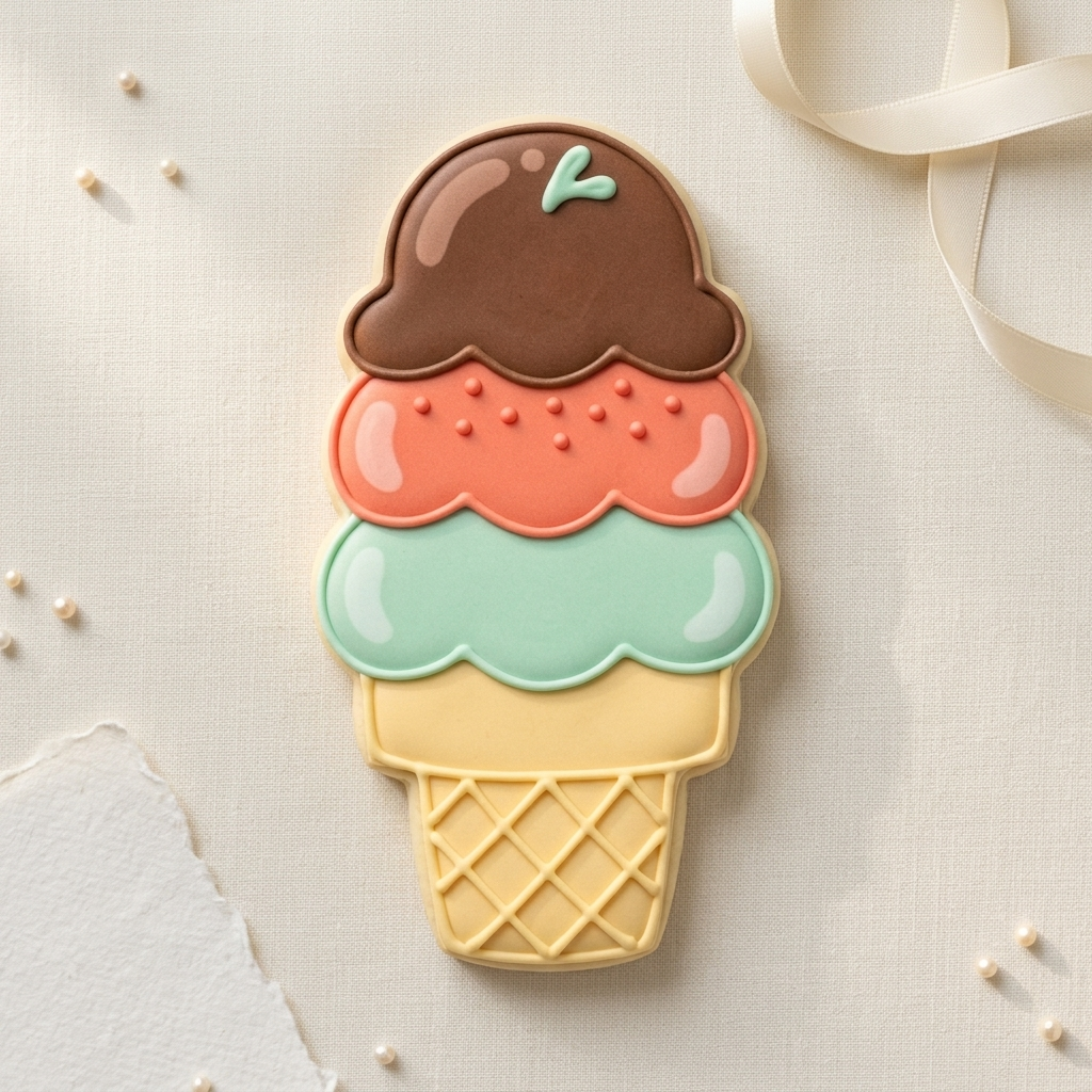 Ice Cream Cone Cookie Cutter, 3D Printed Food Design