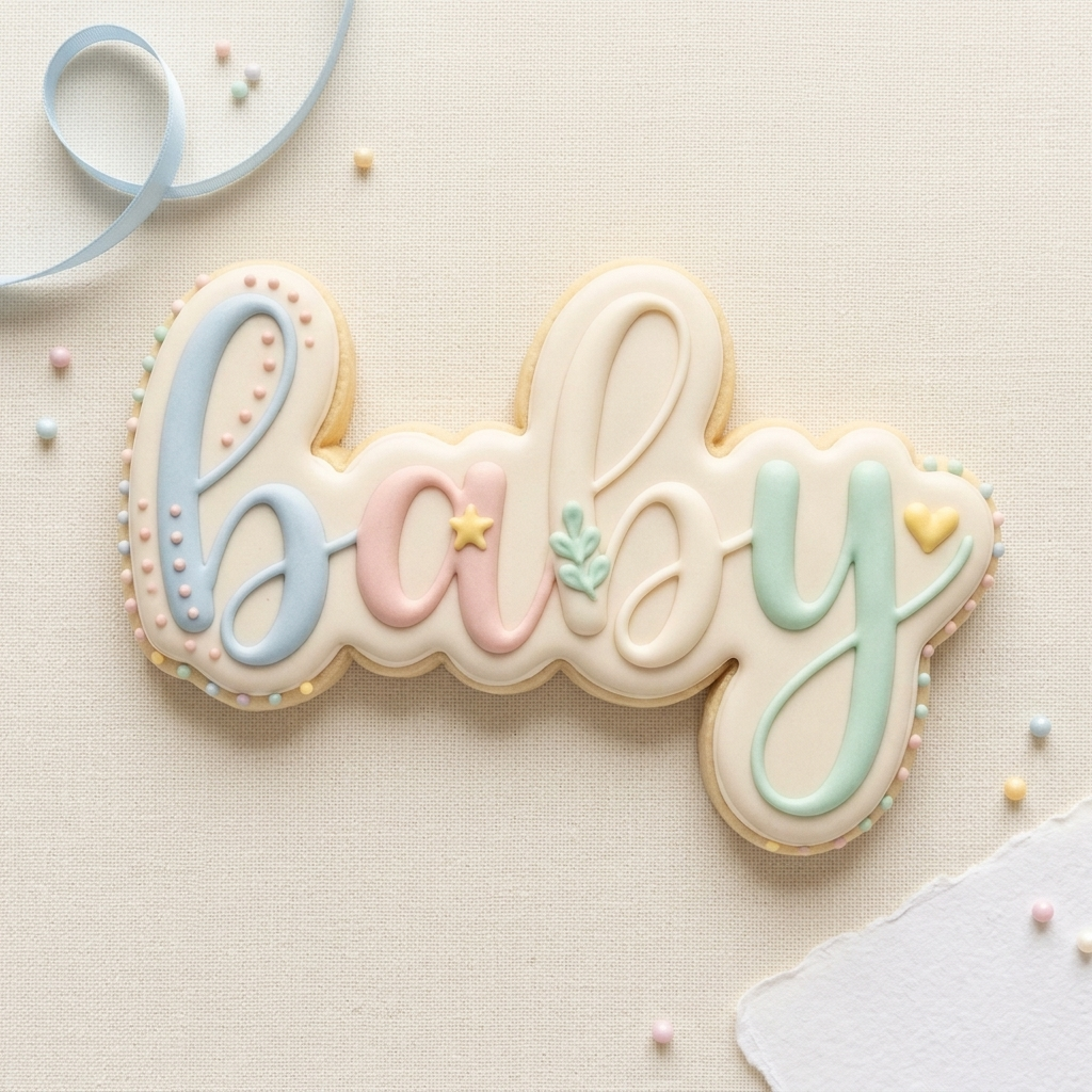 Baby Cursive Cookie Cutter, 3D Printed Baby Shower Design