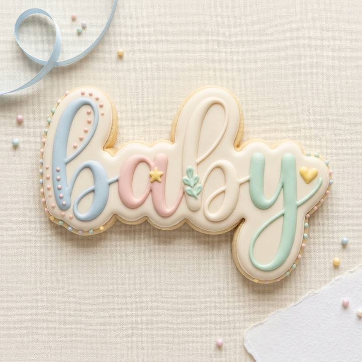Baby Cursive Cookie Cutter, 3D Printed Baby Shower Design