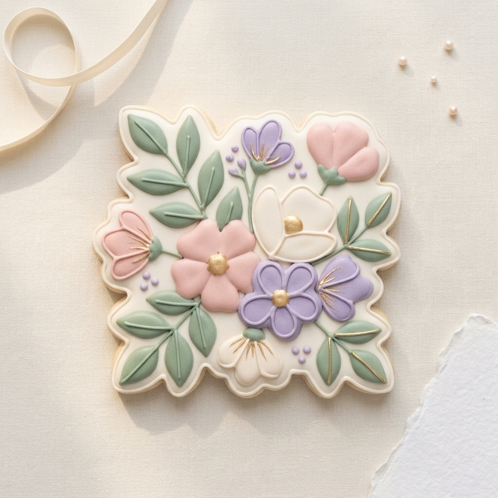Floral Cluster Cookie Cutter, 3D Printed Garden Design