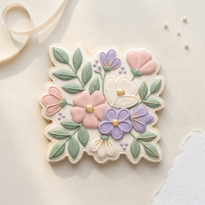 Floral Cluster Cookie Cutter, 3D Printed Garden Design