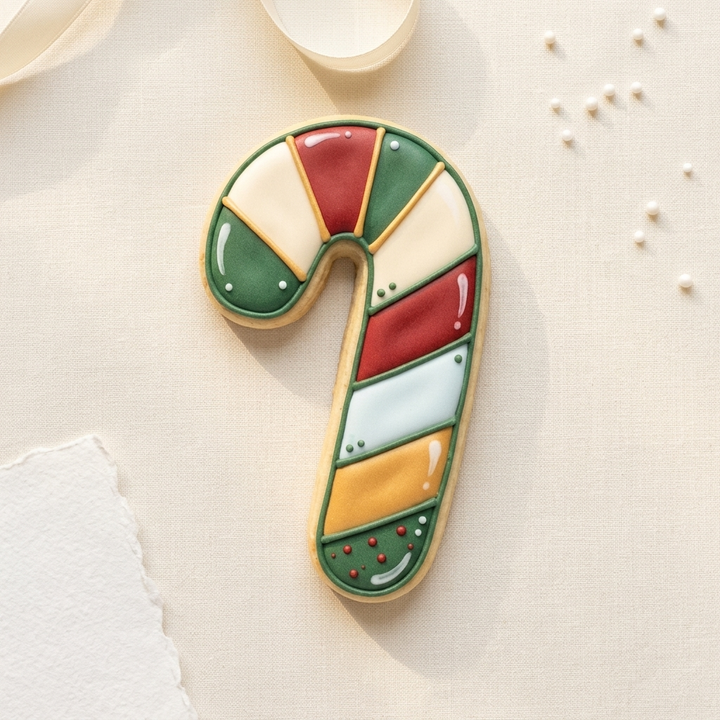 Chunky Candy Cane Cookie Cutter, 3D Printed Holiday Design