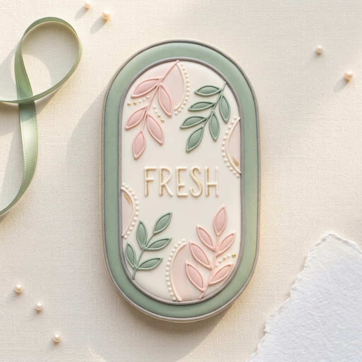 Skinny Elongated Pill Shape Plaque Cookie Cutter, 3D Printed Plaque Design