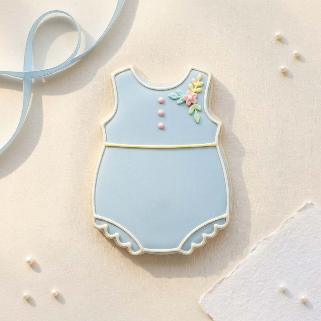 Sleeveless Baby Romper Cookie Cutter, 3D Printed Baby Shower Design
