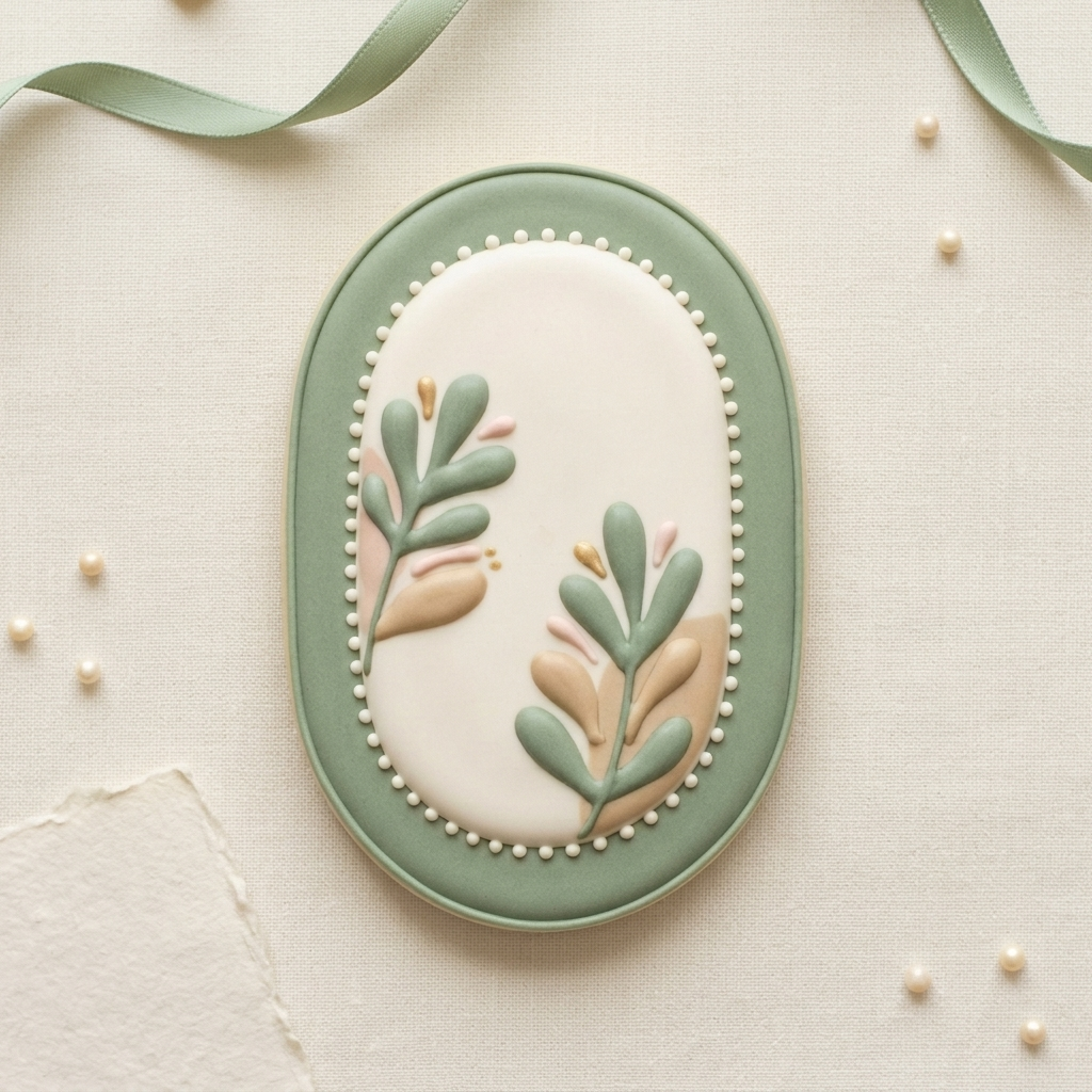 Chubby Elongated Oval Plaque Cookie Cutter, 3D Printed Wedding Design