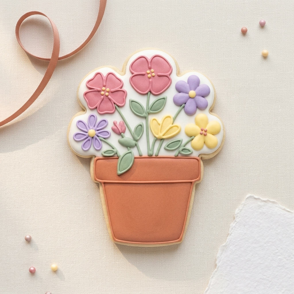 Potted Flowers Set Cookie Cutter, 3D Printed Mother’s Day Design