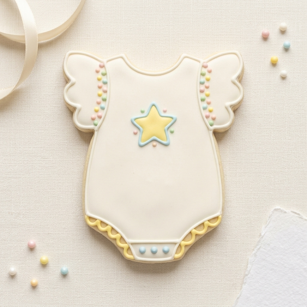 Ruffled Sleeve Onesie Cookie Cutter, 3D Printed Baby Shower Design