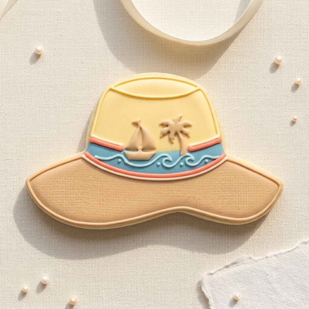 Floppy Beach Hat Cookie Cutter, 3D Printed Travel Design