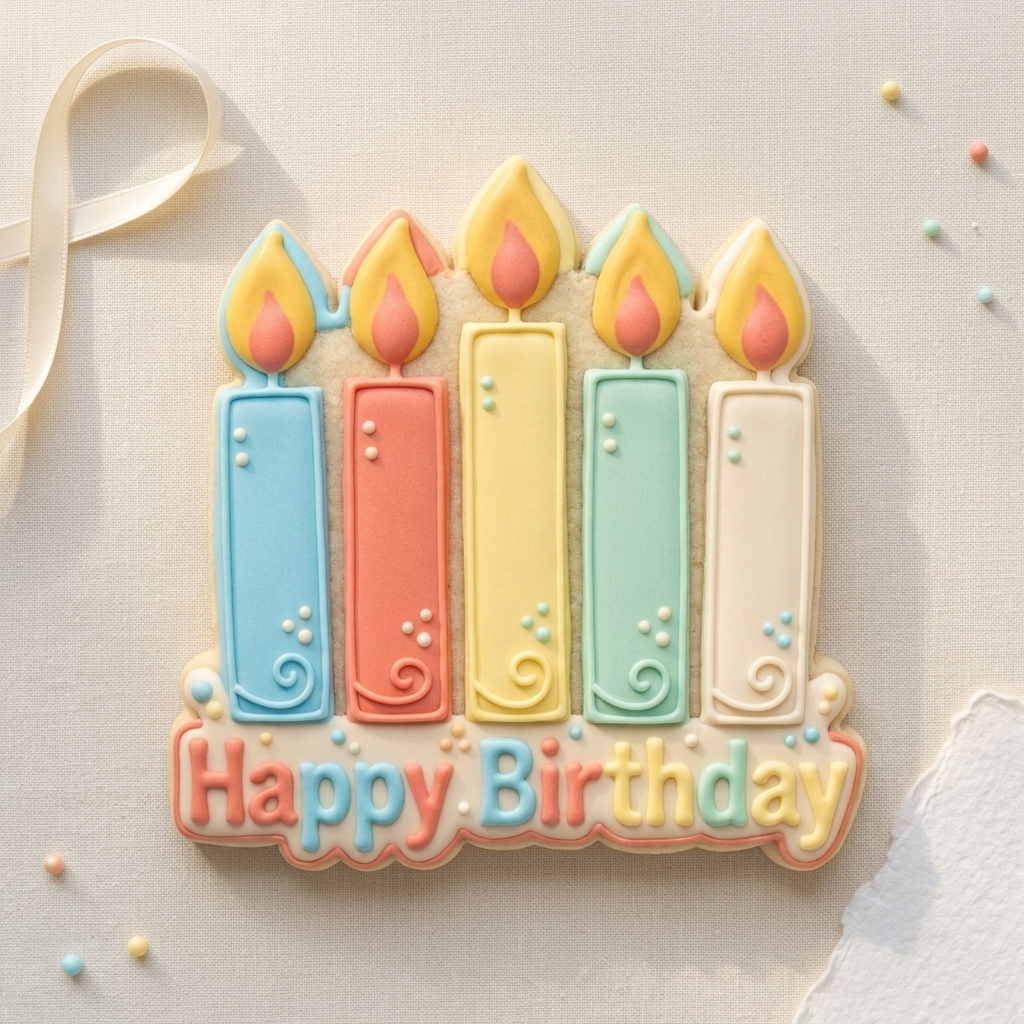 Happy Birthday Candles Cookie Cutter, 3D Printed Birthday Design