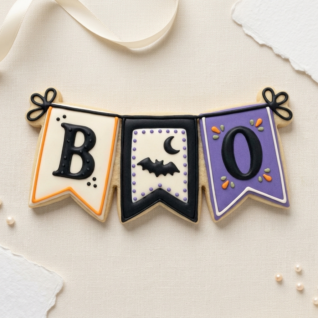 Boo Banner Cookie Cutter, 3D Printed Halloween Design