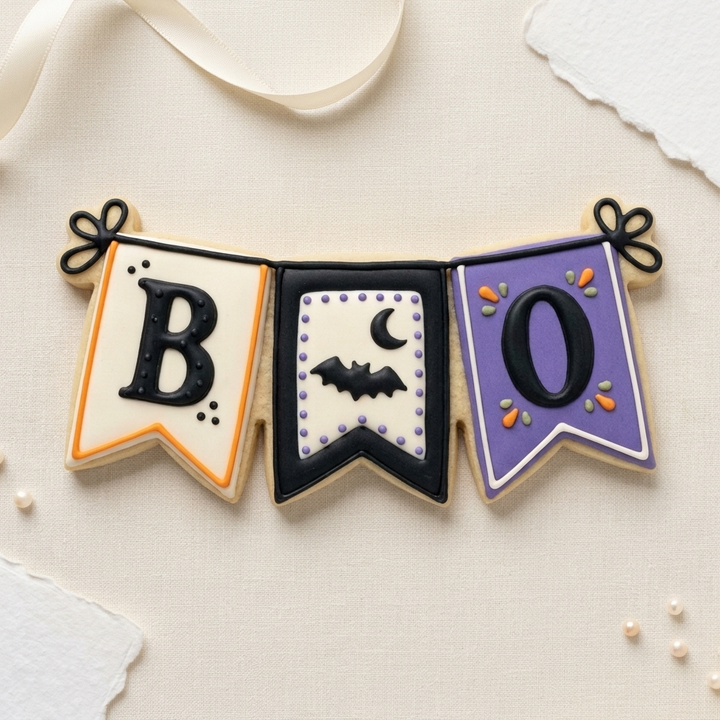 Boo Banner Cookie Cutter, 3D Printed Halloween Design