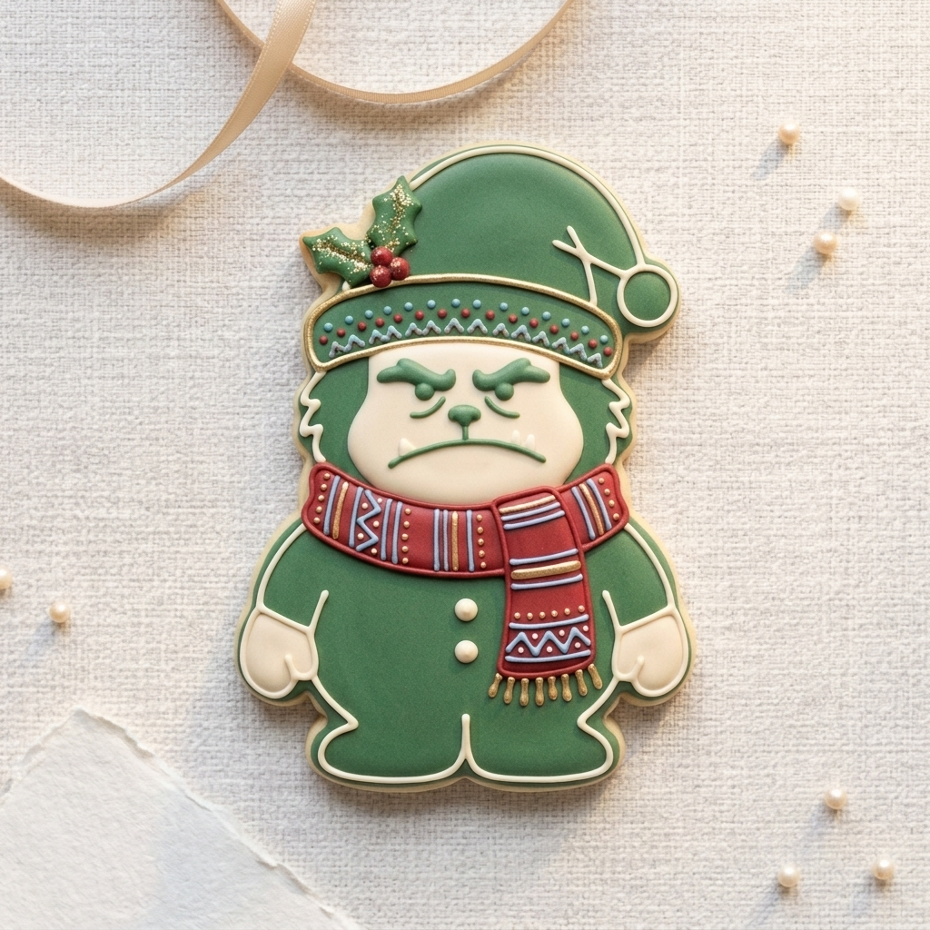 Whimsical Holiday Grouch Cookie Cutter, 3D Printed Holiday Design