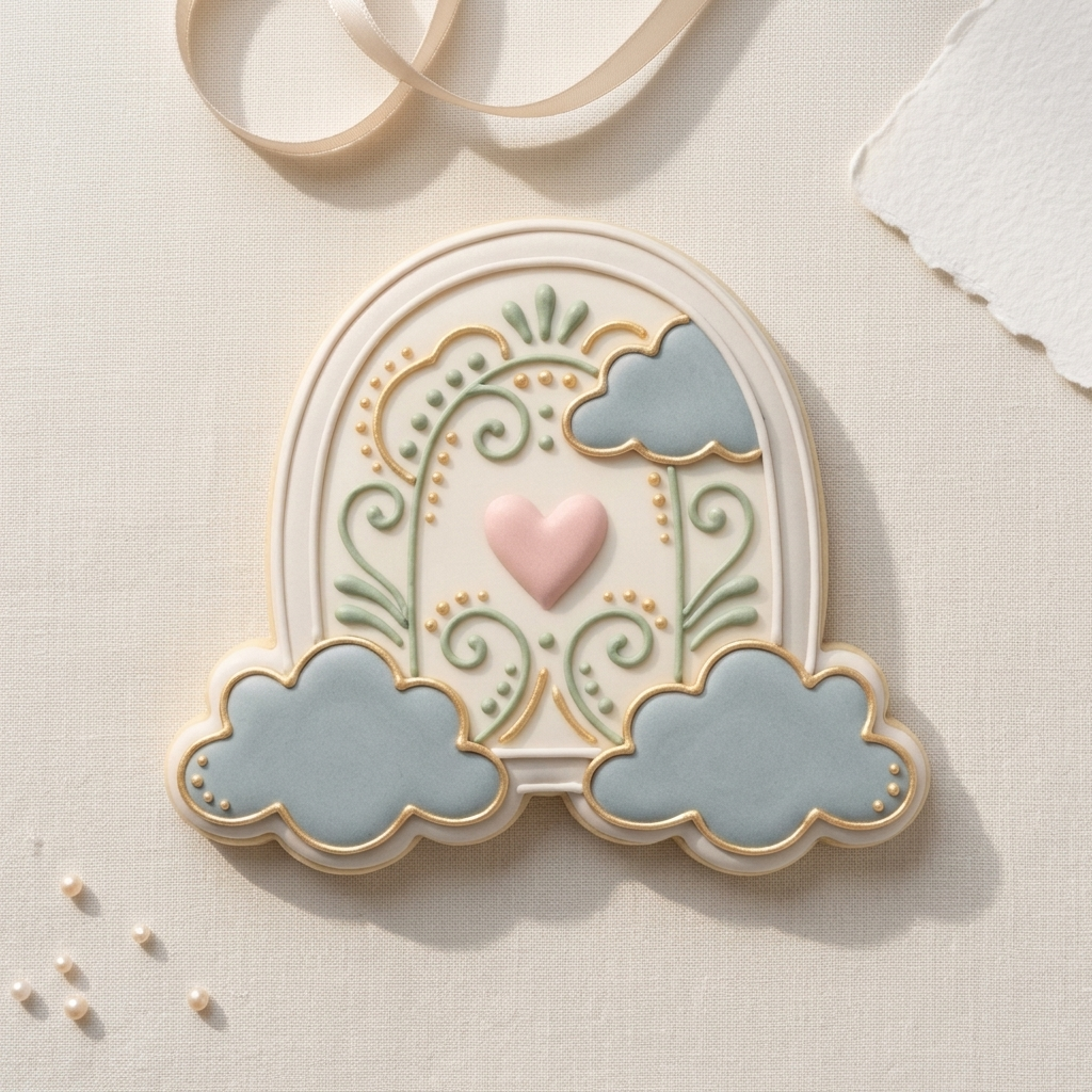 Arch with Clouds Cookie Cutter, 3D Printed Plaque Design