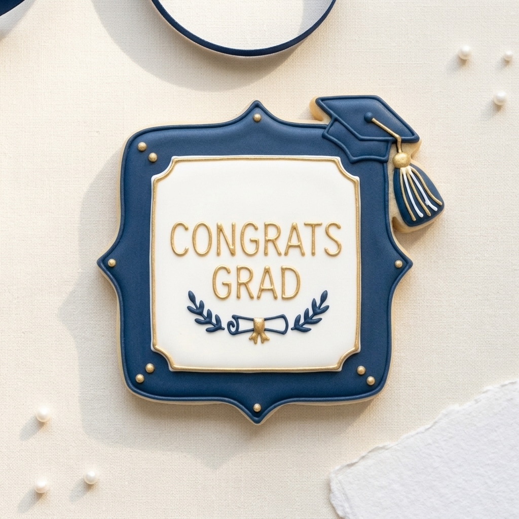 Grad Plaque with Tassel Cookie Cutter, 3D Printed Graduation Design