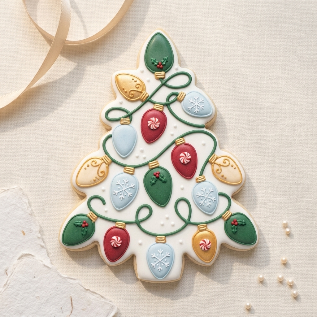 Tree Christmas Lights Cookie Cutter, 3D Printed Holiday Design