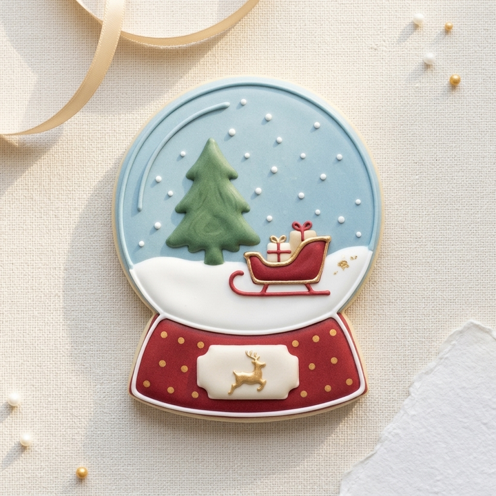 Christmas Snowglobe Cookie Cutter, 3D Printed Holiday Design